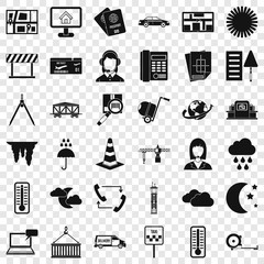 Poster - Woman operator icons set. Simple style of 36 woman operator vector icons for web for any design