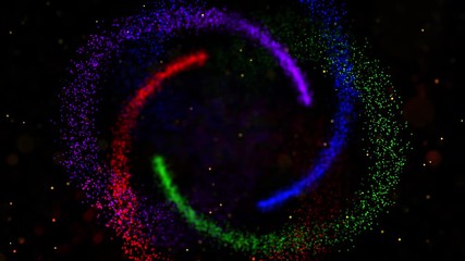 Wall Mural - A four-legged spiral in space, made of colorful stardust particles, moving forward and backwards. Great for company openers, intros, presentations.