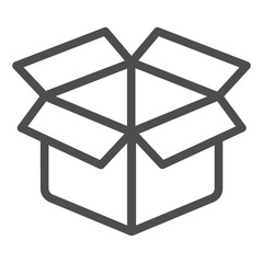 Poster - Unboxing line icon. Package vector illustration isolated on white. Box outline style design, designed for web and app. Eps 10.