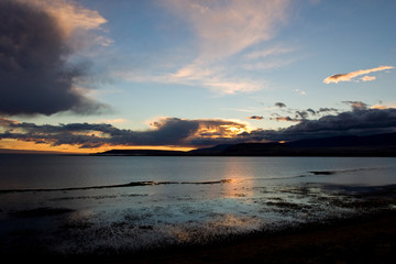 Beautiful and stunning sunset near El Calafate, Patagonia, in Argentina.