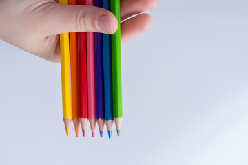  Color Pencils on a white background