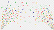 Shot of confetti crackers on a transparent background, celebration and celebration, fun decorations