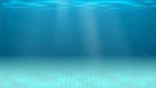 Vector Background With Pool Bottom. Under Water. Water Sports And Recreation