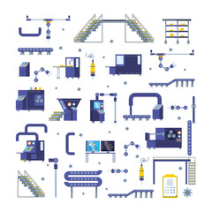 Poster - industrial factory set items