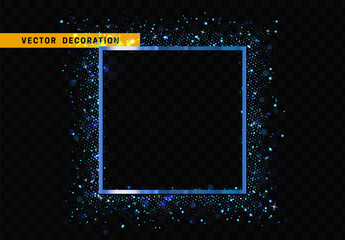 Wall Mural - golden square frame isolated on transparent background