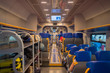 Internal area of a train wagon in Rome - Italy