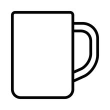 Cup Or Mug With Handle For Drinking Line Art Vector Icon For Apps And Websites