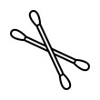 Two cotton swabs or cotton buds line art vector icon for apps and websites