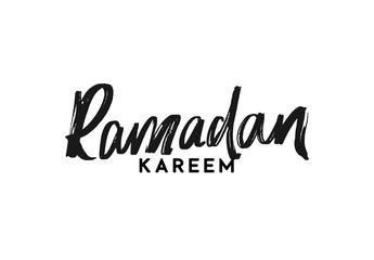 Wall Mural - Ramadan Kareem manuscript handwriting. Text black Lettering calligraphy