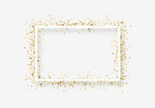 Decorative Frame With Glitter Tinsel Of Confetti.