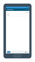 blank email template in a smart phone