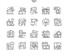 Poster - Services Well-crafted Pixel Perfect Vector Thin Line Icons 30 2x Grid for Web Graphics and Apps. Simple Minimal Pictogram