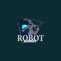 Wall Mural - Robot logo icon for technology company