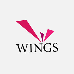 Poster - wings logo icon with abstract geometry illustration