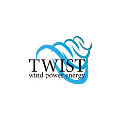 Sticker - twist logo icon with wind illustration