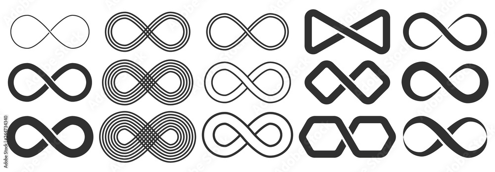 Infinity symbol. Symbol of repetition and unlimited cyclicity. - obrazy, fototapety, plakaty 