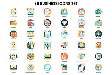 Business icons set for business