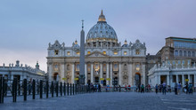Dusk At St Peter's Basilica In Vatican City