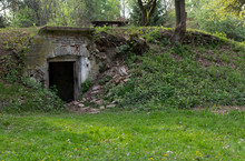 Abandoned Bunker In Forest
