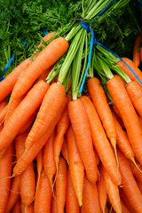 Wall Mural - Fresh carrots for sale at a farmers market