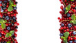 © vit_kitamin - Mix berries on a white background. Ripe red currants, black currants, blueberries on white background. Top view. Fruits at border with copy space for text. Mix berries and fruits.
