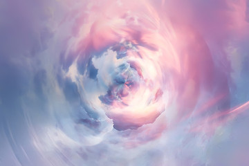 Wall Mural - swirling sky background with clouds / beautiful watercolor clouds background, spring sunset, beautif