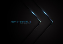 Abstract Silver Line Blue Light Arrow Direction On Black Design Modern Luxury Futuristic Background Vector Illustration.