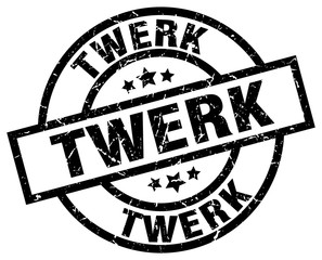 twerk round grunge black stamp