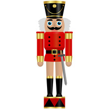Vector Illustration Of A Nutcracker Toy Soldier