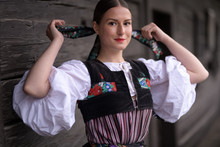 Slovak Folklore. Slovakian Folklore Girl. 