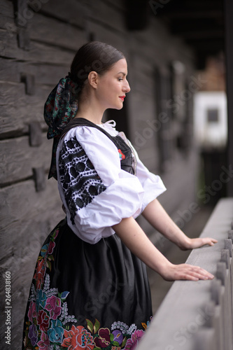 Fotomural Slovak folklore. Slovakian folklore girl.
