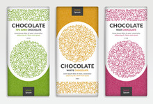 Colorful Packaging Design Of Chocolate Bars. Vintage Vector Ornament Template. Elegant, Classic Elements. Great For Food, Drink And Other Package Types. Can Be Used For Background And Wallpaper.