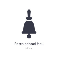 Poster - retro school bell outline icon. isolated line vector illustration from music collection. editable thin stroke retro school bell icon on white background