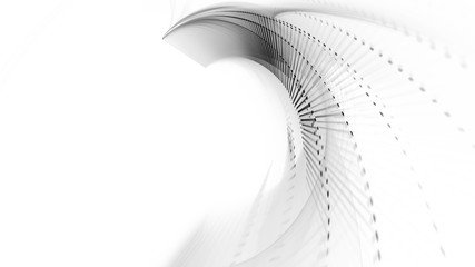 Poster - Abstract background. 3d illustration. Fractal graphics composition of dots, waves and rays of light.