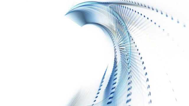Abstract background. 3d illustration. Fractal graphics composition of dots, waves and rays of light.