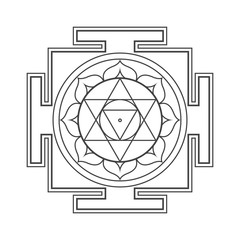 Wall Mural - hinduism yantra sacred geometry mandala.