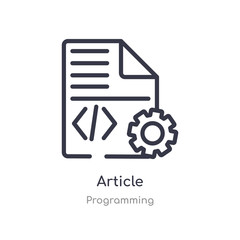 Poster - article outline icon. isolated line vector illustration from programming collection. editable thin s