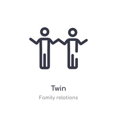 Wall Mural - twin outline icon. isolated line vector illustration from family relations collection. editable thin stroke twin icon on white background