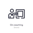 on coaching outline icon. isolated line vector illustration from general collection. editable thin stroke on coaching icon on white background