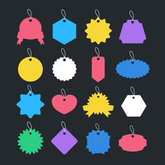Poster - price tags and paper labels set. sale tags and gift cards collection. vector illustration