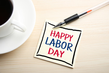 Haappy Labor Day Concept On Sticky Note