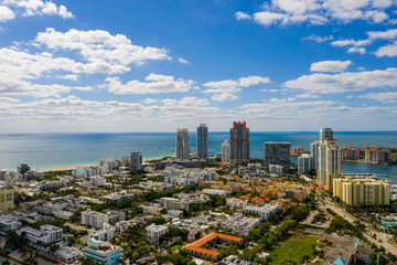 Wall Mural - Aerial Miami Beach developing city scene