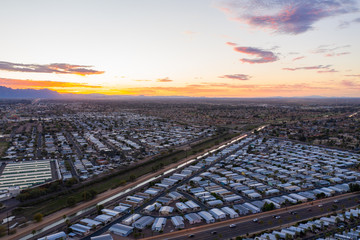 Fototapete - Aerial photo of Mesa Arizona retirement communities motor homes trailer parks
