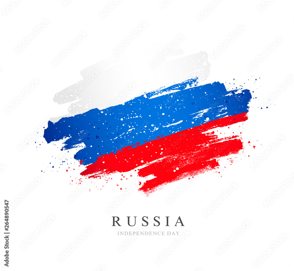 Russian flag. Independence Day of Russia. - obrazy, fototapety, plakaty 