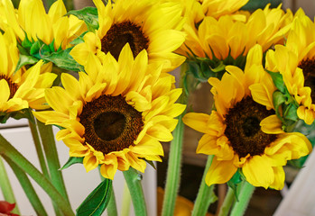 Fotomurales - Bouquet with sunflowers.