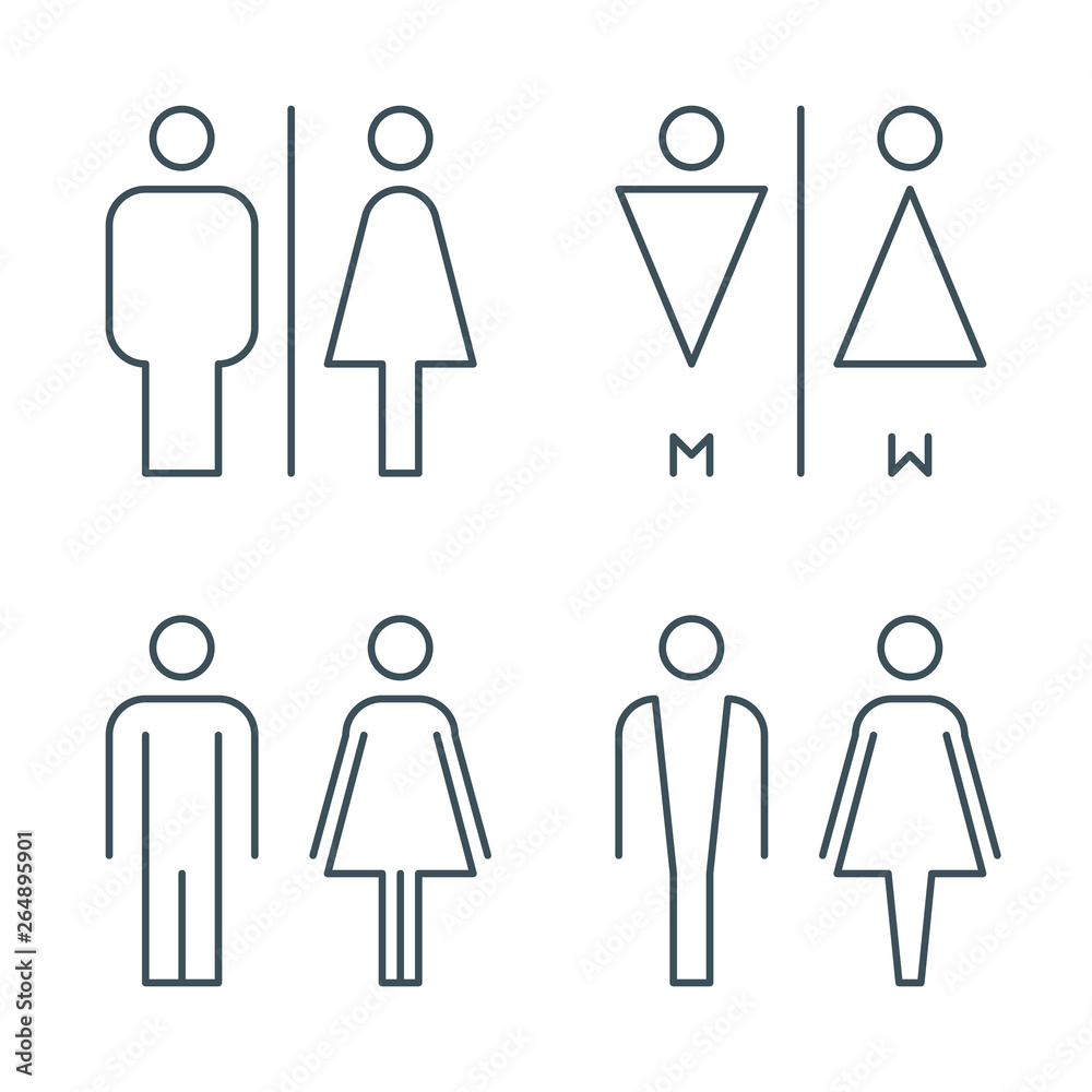 Vettoriale stock di thin line toilet door signs | Adobe Stock