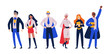 Businessmen superheroes. Entrepreneur, manager in a hero costume.