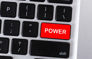 Aufkleber - Red laptop keypad Button with word Power