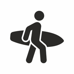 Wall Mural - surfer icon