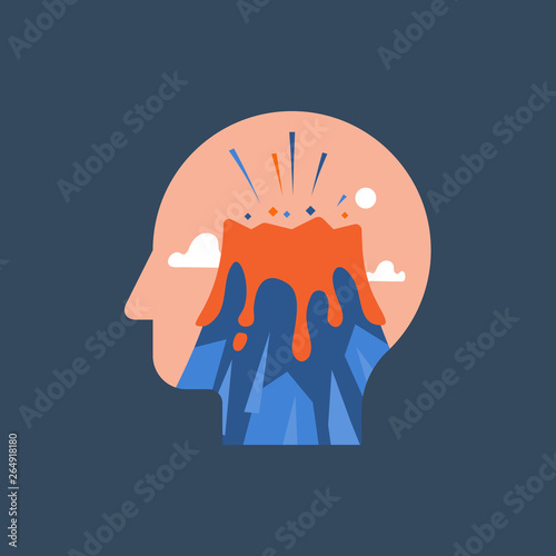 Fotomural Feeling mental tension, destructive thoughts, experiencing stress, panic attack,